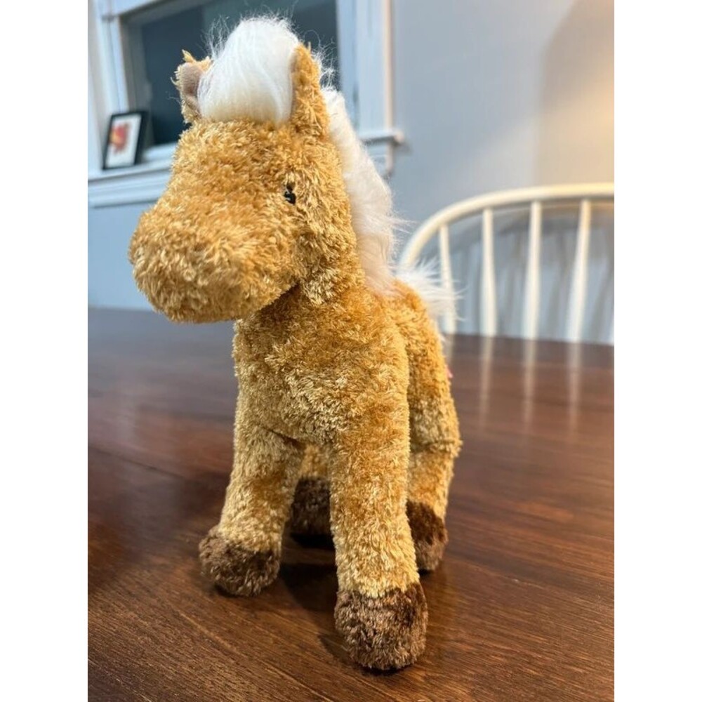 Douglas Older Style Horse Plush 10” Tan White Mane Brown Hooves